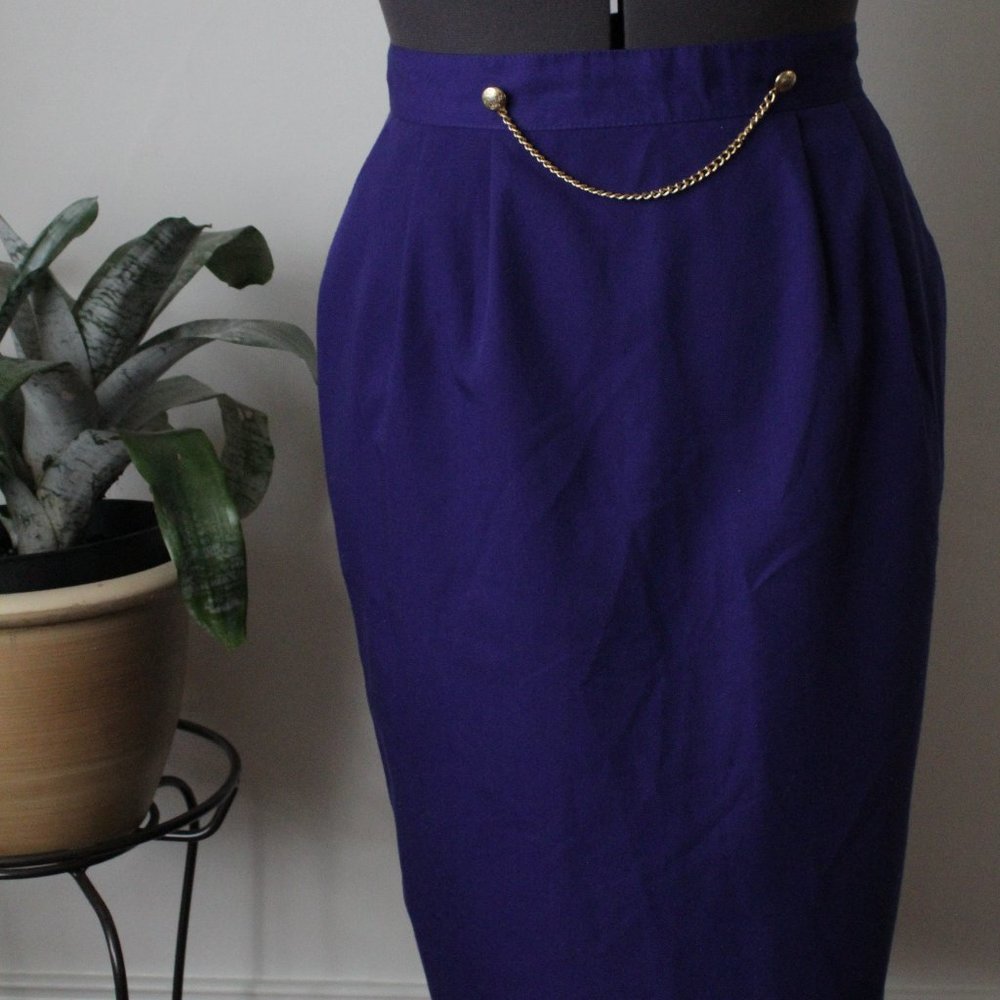 VTG Principles Purple Pencil Skirt with Chain (16)